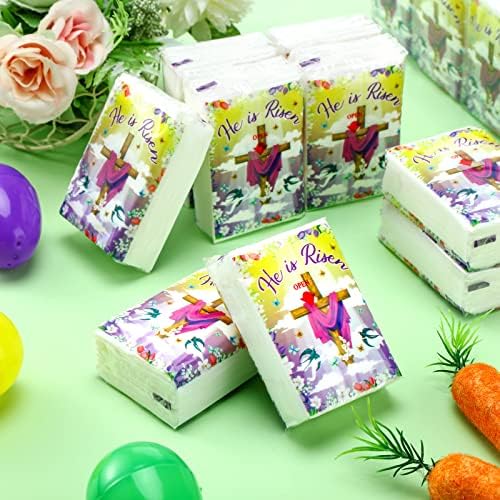 60 пакувања Велигденски џебни ткива Ткиво за ткиво на лицето 3 пакувања на христијанско ткиво Велигденска забава обезбедува пакувања на ткиво на