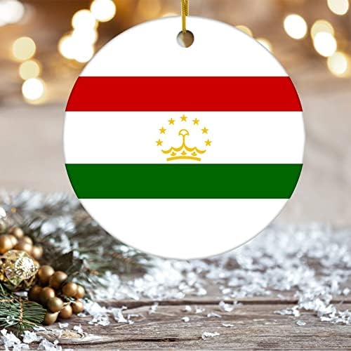 Cheyan Смешно таџикистан знаме Божиќно керамички украси дома украси Божиќни приврзоци новогодишна елка виси украс