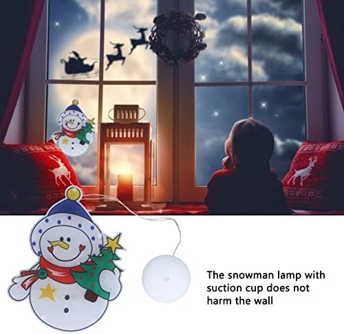 Zrqyhn Божиќ Снежен снежен човек предводена од прозорецот, виси светло батерија, напојувана со чаша за вшмукување за забава за