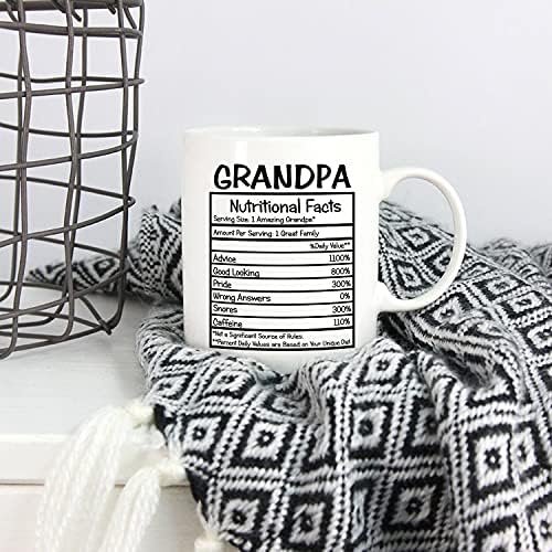 5aup дедо хранливи факти кафе кригла, смешен нов подарок за новини од внука за роденден, керамички чаши од 11oz