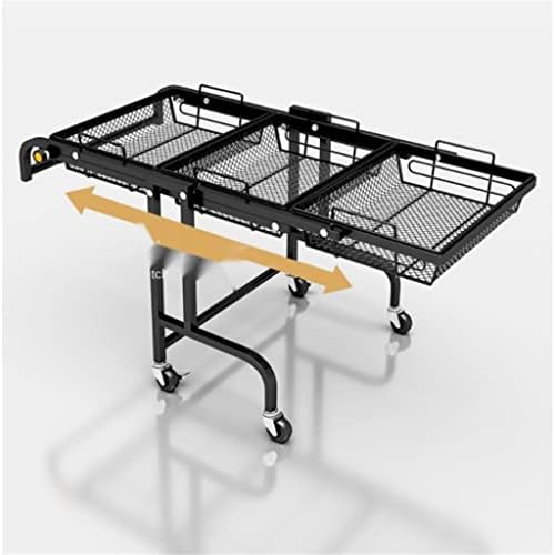 Xxxdxdp количка за колички паралелно преклопување преносно полица под кујна мултифункционална складирање решетката кујна организатор метал