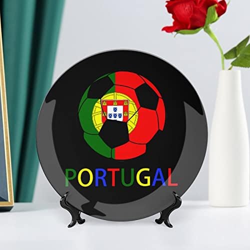 Португалски фудбал виси керамичка декоративна чинија со приказ на свадбени подароци за свадби за двојки кои се родители, нејзиниот сопруг