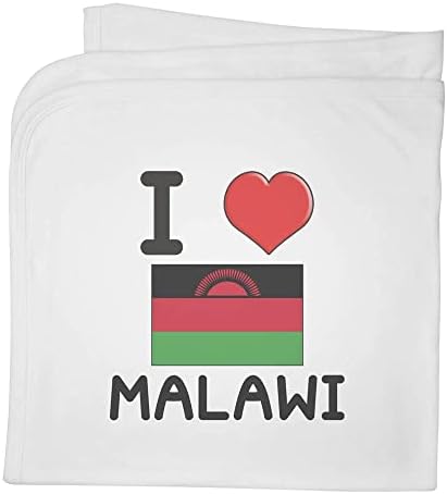 Azeeda „Јас го сакам Малави“ памучно бебе ќебе / шал