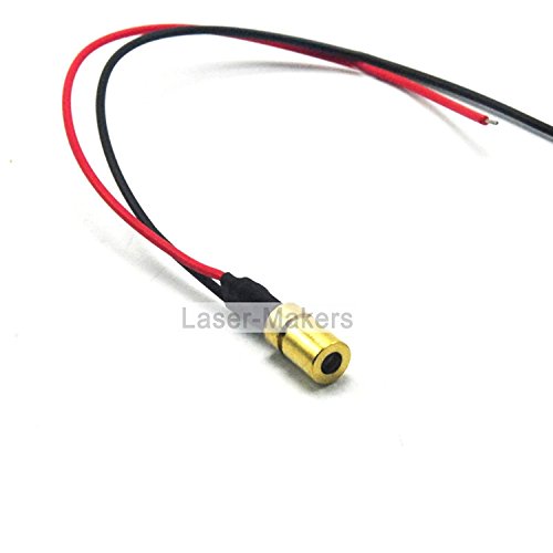 5pcs 650nm 3MW црвен ласерски точки диод модул 3V 6x10mm w/возач-во-во-во-кабел