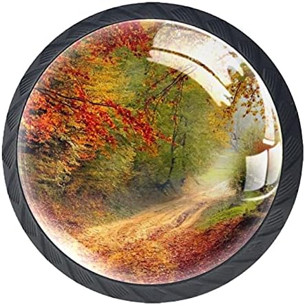 Сезона на шума Крајдо есенска сценографија на рачки на фиоки за фиоки 4 парчиња тркалезно копче за кабинетот со завртки погодни за домашна