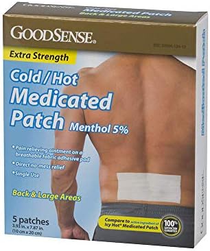 GoodseSence Extra Phather Hot/Cold Medicated Patch, Menthol 5%, 5 брои