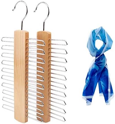 WSZJJ Дрвена 20 бари за решетки за вратоврска - шал, појас, организатор на додатоци корисни за висечки ремени и фини марами