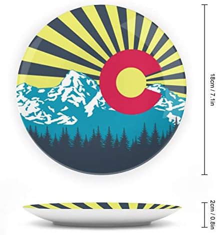 Колорадо Знаме Коска Кина Декоративна Плоча Тркалезни Керамички Плочи Занает Со Штанд За Прикажување На Декор За Ѕидна Вечера Во Домашна