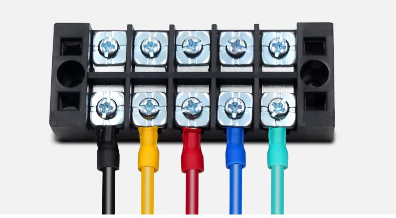 Fielect 250pcs AWG 16-14 Изолирани вилушки Спајд жица конектори Електрични приклучоци за приклучоци