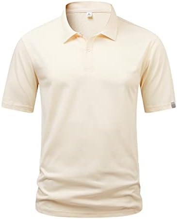 Машки летни поло маици обични кратки ракави, врвови на врвови по збијте се лабаво вклопување голф поло -тунични кошули