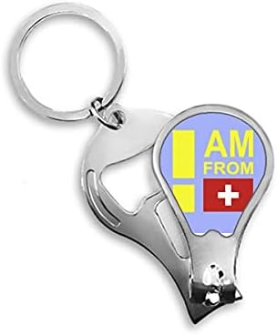 Јас сум Од Швајцарија Арт Деко Мода Ноктите Машина Машина За Сечење Ножици Клуч Синџир