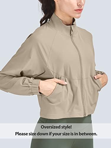 Vsaiddt upf 50+ јакни за тренингот за жени атлетски поштенски патенти за трчање јакна за заштита од сонце, лесна горе со исечена јакна