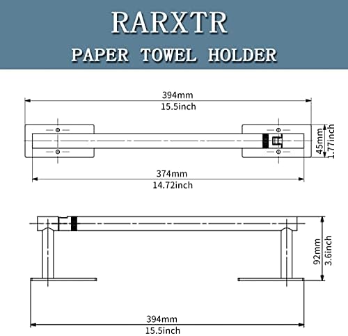 Држач за крпи за хартија RARXTR, под држач за пешкири за хартија за кујна, лепила за хартиени пешкири за пешкир за бања, wallид
