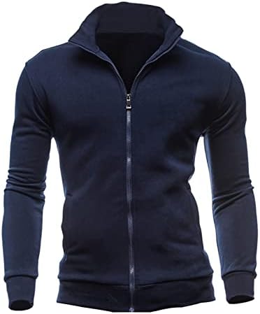Adssdq zip up hoodie for men, модни палто постепено покачување со долг ракав зимски преголем вграден ветерно -јакна zip17