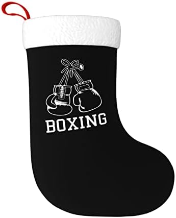 Боксерски нараквици за исечоци Кристама чорапи Божиќни украси на дрво Божиќни чорапи за Божиќни празнични забави подароци 18-инчи