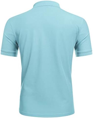 Коофанди Машки патент Поло кошули со кратки ракави за голф тенок вклопуваат обични маици со џеб
