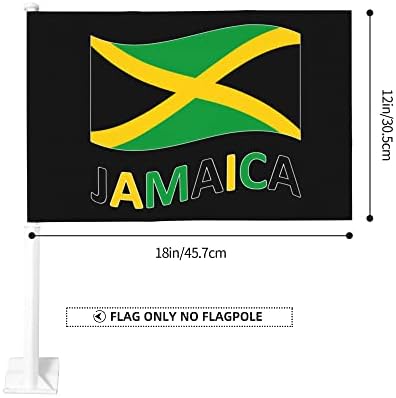Јамајка знаме со знаме на автомобил со знаме со знаме од 12 x 18 инчи двострана автомобилска прозорец знаме на отворено автомобилски