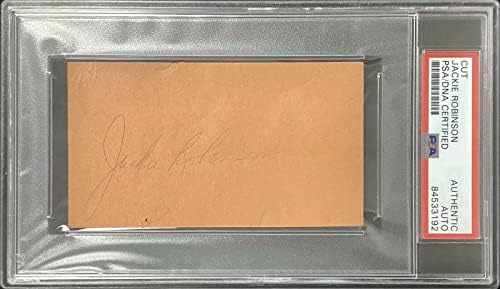 Jackеки Робинсон потпиша исечен бејзбол Бруклин Доџерс MVP HOF Autograph PSA/DNA - автограмирани бејзбол