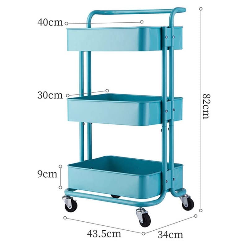 Зизм 3 Ниво количка за складирање кујна со тркала количка за складирање бања количка за складирање на кујнски додатоци за кујнски