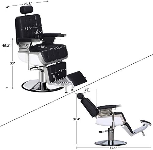 Barberpub Classic модерна луксузна бербер стол со тешки лекови за хидраулична столица за стилизирање на косата за берберница, салон