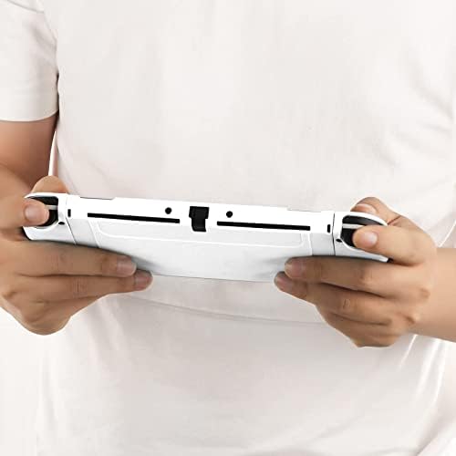 Докабилен случај за Nintendo Switch OLED Model 2021, мек TPU заштитен случај на покритие за контролор на конзола за прекинувач и радост со 2 парчиња зафат, бел