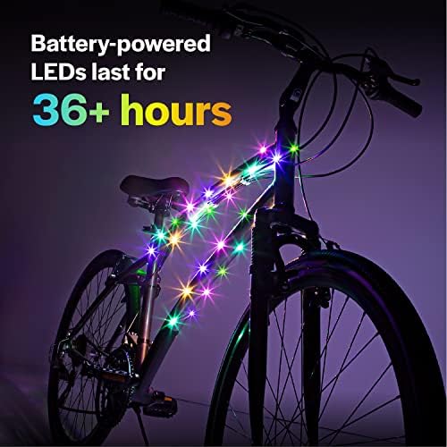 Brightz CosmicBrightz LED Велосипед Рамка Јаже Светлина-6.5-Нога Низа Јаже-Батерија-Напојува Со Вклучување/Исклучување Прекинувач-Ултра Светла
