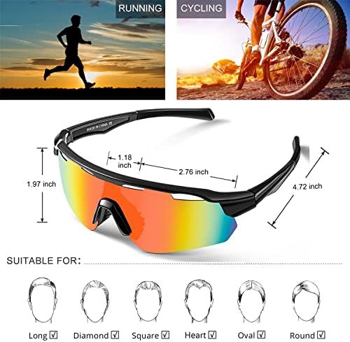Рбрмос Спортски Поларизирани Очила За Сонце За Мажи Жени Бејзбол Трчање Риболов Возење Велосипед Голф Возење Очила За Сонце