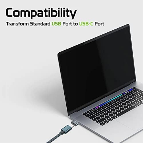 USB-C женски до USB машки брз адаптер компатибилен со вашиот LG K62 за полнач, синхронизација, OTG уреди како тастатура, глушец, поштенски