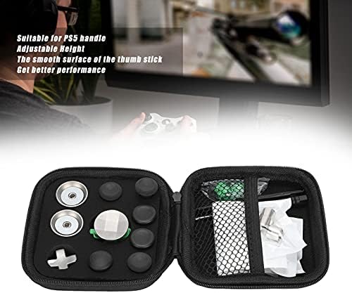 Копчиња за магнетски метални куршуми со Annadue Д-рампа за контролер на игри PS5, одвојлив џојстик со палецот, поставени копчиња за модификација, делови за замена за PS5 к?
