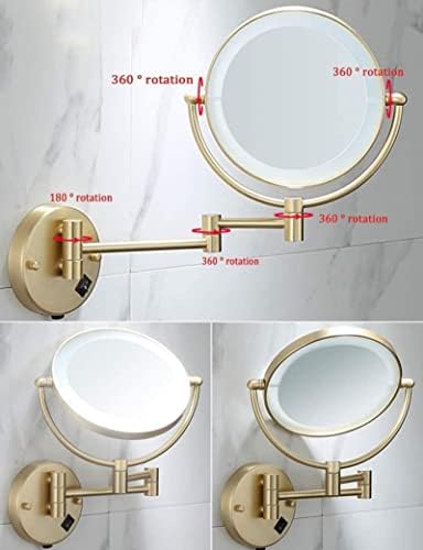 Огледала ЗА бања СО Светла 7x Зголемување, Двострани Огледала За Шминка Што Ги Зголемуваат Огледалата За Бричење За Дома, спа И Хотел