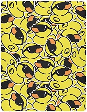 Плејард лист, жолта патка симпатична кул кревет за креветчиња за стандардни душеци за креветчиња и мали деца, 28x52 инчи 2045261