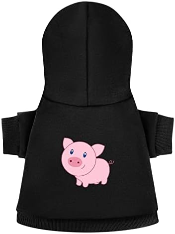 Симпатична цртана свиња кучиња качулка пулвер, џемпер облека за миленичиња, облечени во качулка, облеки за кучиња и мачки
