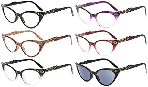 Очила за очи за очи на очи со 6 пакети за очила за читање на сонце вклучуваат читатели на сонце
