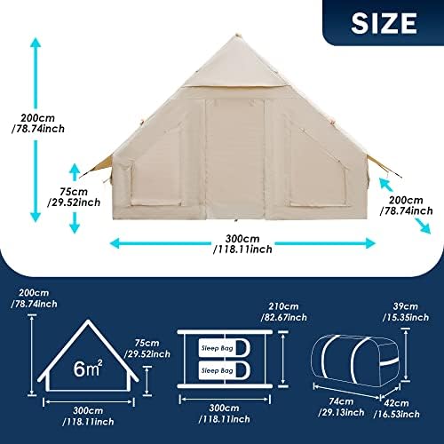 Надувување на кампување шатор за воздушни шатори 4 шатори за кампување со двоен слој Кампување шатор Оксфорд платно шатор водоотпорен