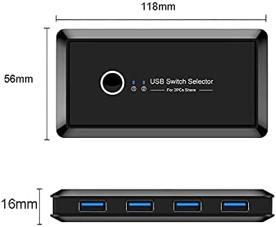 JAHH USB Центар USB 3.0 Прекинувач Центар Селектор 2 Парчиња Споделување 4 Уреди За Тастатура Глувчето Печатач