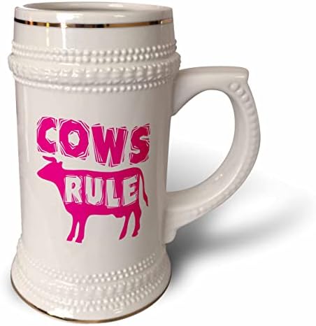 3drose Сликата на зборовите крави владеат со розова крава - кригла 22oz Штајн