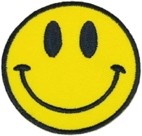Xomise многу од 6 компјутери околу жолто насмевка лице големи очи ретро хипи железо на везени закрпи