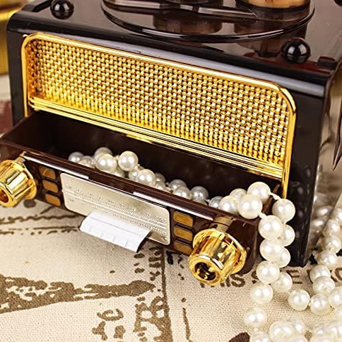 ZGJHFF ретро радио во облик на музичка кутија креативна смешна музичка кутија музичка кутија за складирање на накит дете роденден