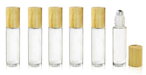 Гранд парфими природни капачиња од бамбус на 10мл премиум чисти шишиња со топка од не'рѓосувачки челик со ролери од не'рѓосувачки