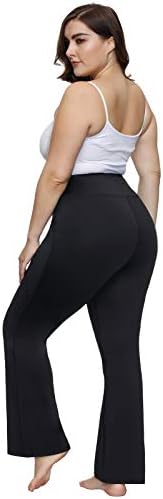 Hannaенски николе Plusенски плус големина за подигање јога панталони со џебови со високи панталони за тренингот со половината