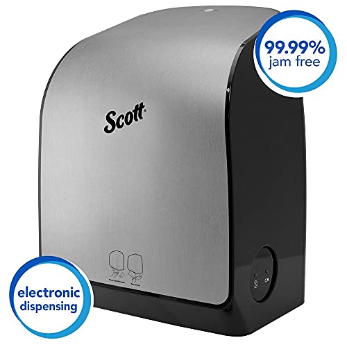 Scott® Pro Automatic Hard Roll Paper Paper Dispenser System, за Blue Core Scott® Pro Roll крпи, Faux нерѓосувачки, 1 / Case