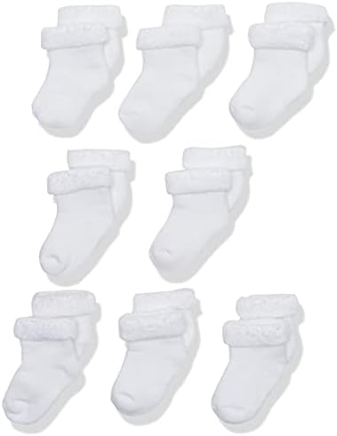 Gerber Unisex Бебе 8-пар со џвакање со чорап бело 12 месеци