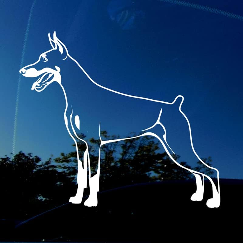 Dogубител на кучиња Doberman - Налепница за винил за винил на Doberman - 2 доби 10 инчи секој - Јас го сакам мојот Доби- за автомобили/камион/прозорци/лаптопи/рамни