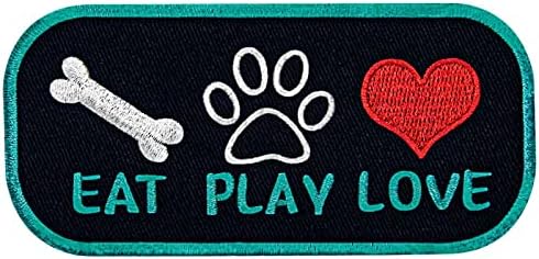 Tailwag Планета услуга куче јадете игра Loveубовен елек / прицврстувачи Тактички лепенка извезена значка железо на шиење на амблем