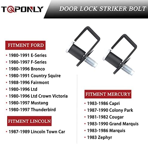 TQPONLY BOLT на напаѓачот на вратите, компатибилен со 1980-1997 Ford/1987-1989 Линколн/1981-1990 Меркур заменува 38448 E9AZ-5422008-A