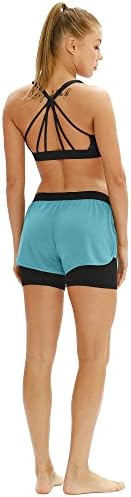Icyzone Running Yoga Shorts за жени-вежба за вежбање со активна облека Атлетски шорцеви за џогирање 2-во-1