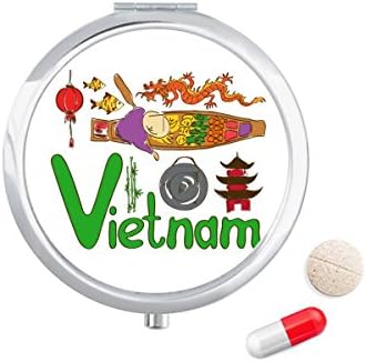 Виетнамски Национален Симбол Обележје Шема Таблета Случај Џеб Медицина Кутија За Складирање Контејнер Диспензерот