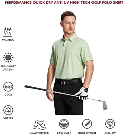 Менс поло маици со кратки ракави со кратки ракави обични цврсти стилски сува форма дизајнирана кокошка голф поло маици за мажи