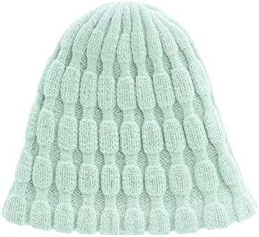 Снег капа мажи жени топло цврсто пресврт плетеа капчиња купка кучка капа за пулвер, засекогаш капи
