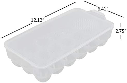 Eagrye 4-пакет чист пластичен фрижидер организатор на држач за јајца за 18 јајца